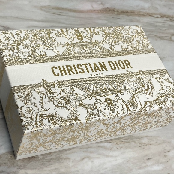 Christian Dior gold and white long wallet empty limited edition holiday box - Picture 1 of 6